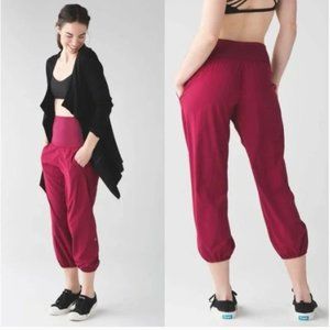 Lululemon Om Pant Rosewood Burgundy Red NWOT